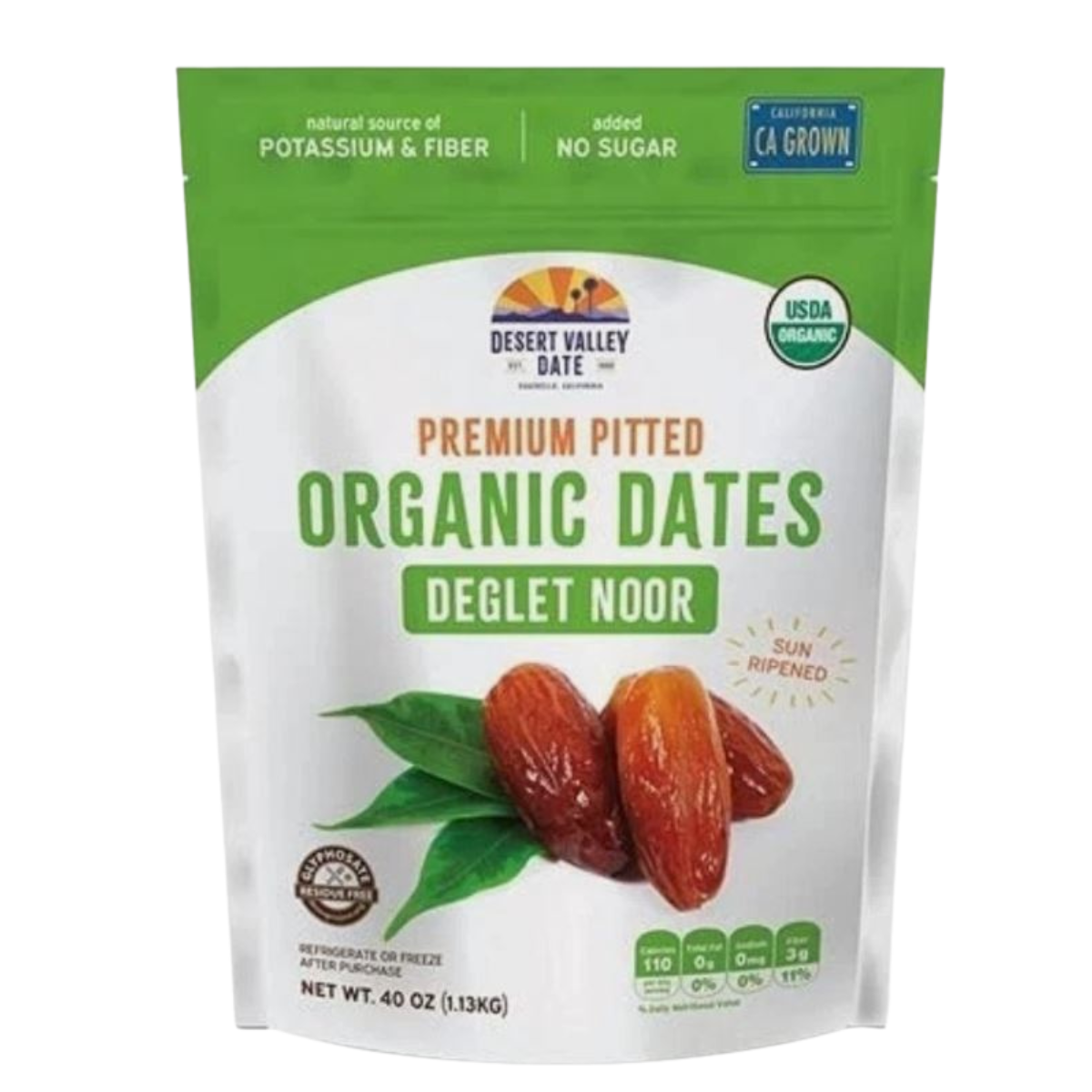ORGANIC Deglet Noor Premium Pitted Dates Grown in California. 2.5 Lbs