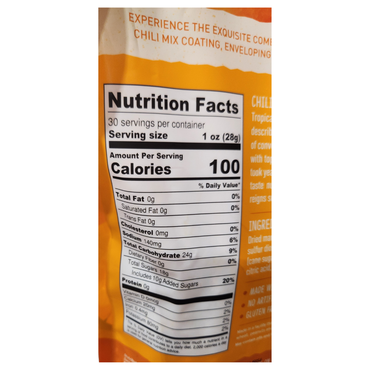 Nutty & Fruity Chili Mango – Sweet & Spicy Dried Mango Snack.- 30 Oz.