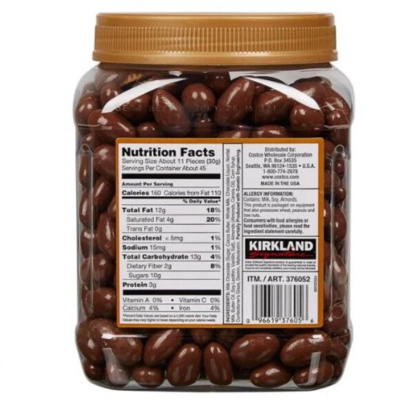 Kirkland Signature Almonds, Milk Chocolate, 3 lb.