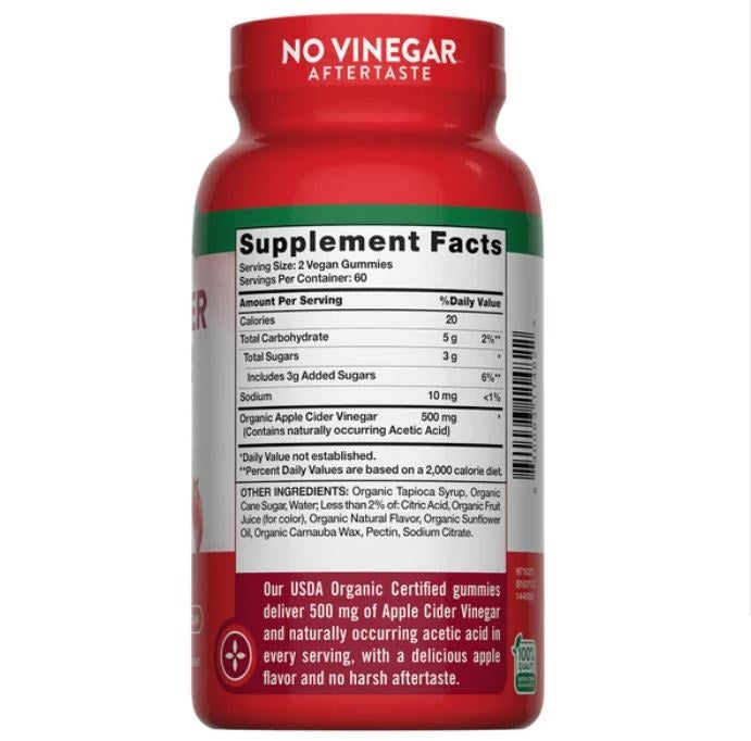 Nature's Truth USDA Organic Apple Cider Vinegar 500 mg, 120 Gummies