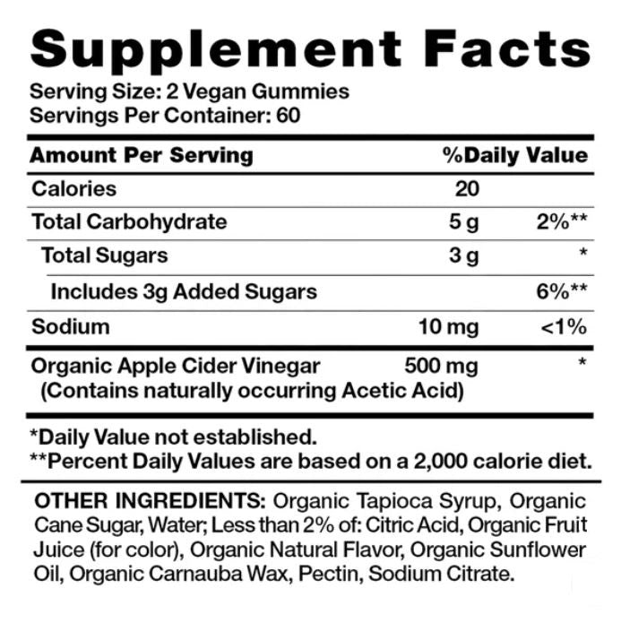 Nature's Truth USDA Organic Apple Cider Vinegar 500 mg, 120 Gummies