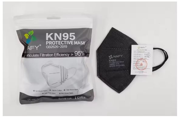 5-Layer Breathable Protective KN95 Face Mask Cup Dust FFP2 Black 10 PK