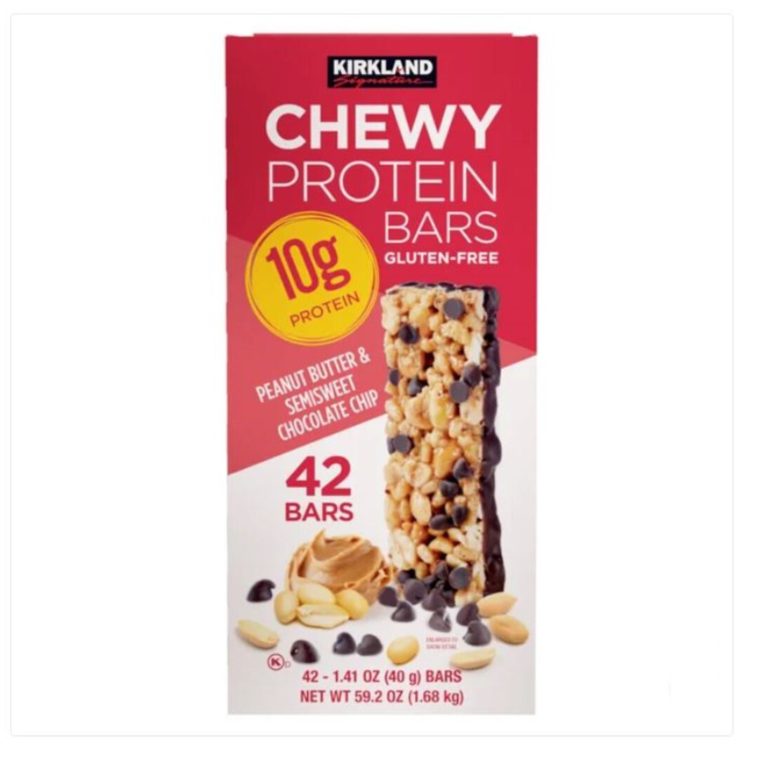 KIRKLAND Chewy Protein bar Peanut Butter & Semisweet Chocolate Chip 42 Count