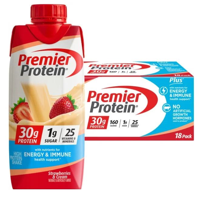 Premier Protein Protein Shake,30g Protein, 1g Sugar, 11 fl oz 18 Pack