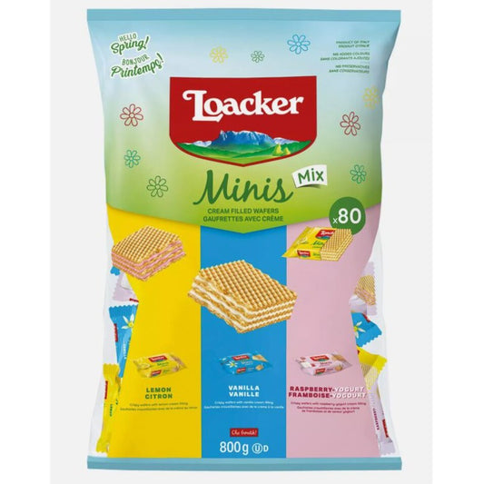 Loacker Cream Filled Wafer Minis Mix, 80 Count