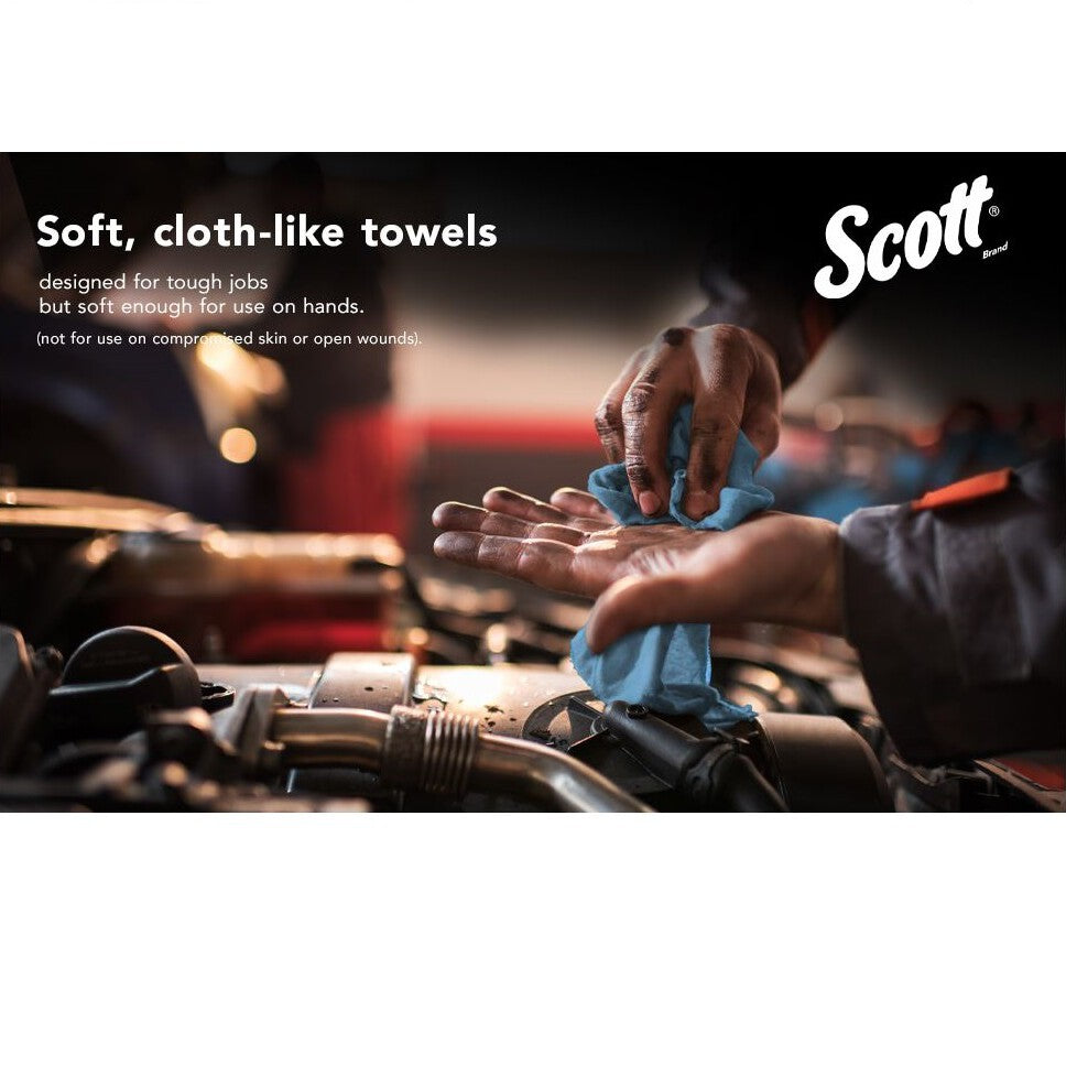 Scott Shop Towels Original (75143), Blue Towel, 9.4'x11' Wipe, 55 Sheets per Roll. Pack of 3